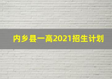 内乡县一高2021招生计划