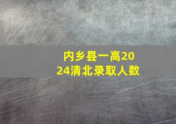 内乡县一高2024清北录取人数