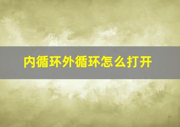 内循环外循环怎么打开