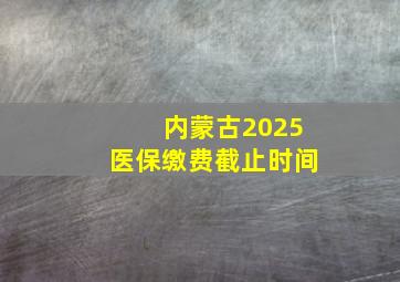 内蒙古2025医保缴费截止时间