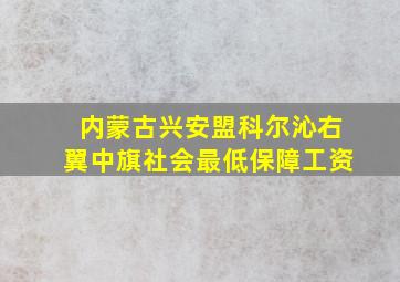 内蒙古兴安盟科尔沁右翼中旗社会最低保障工资