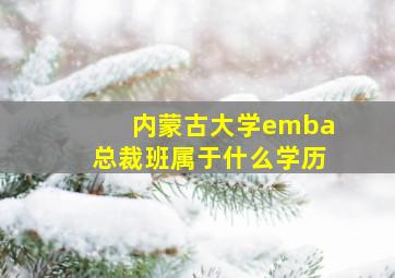 内蒙古大学emba总裁班属于什么学历