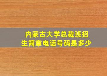 内蒙古大学总裁班招生简章电话号码是多少