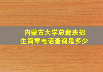 内蒙古大学总裁班招生简章电话查询是多少