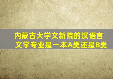 内蒙古大学文新院的汉语言文学专业是一本A类还是B类