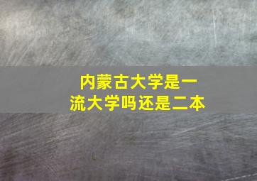 内蒙古大学是一流大学吗还是二本