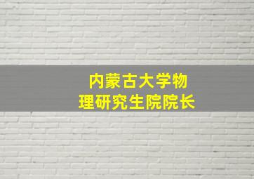 内蒙古大学物理研究生院院长