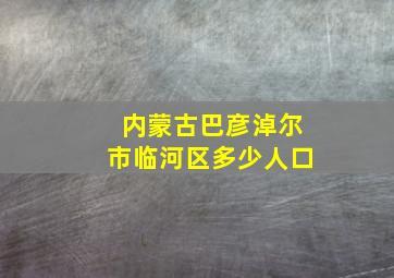 内蒙古巴彦淖尔市临河区多少人口