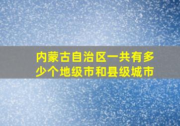 内蒙古自治区一共有多少个地级市和县级城市