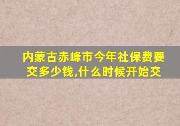 内蒙古赤峰市今年社保费要交多少钱,什么时候开始交