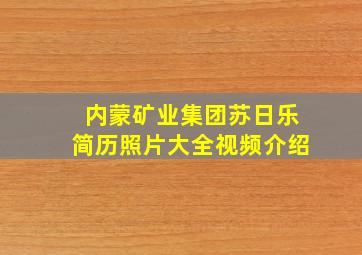 内蒙矿业集团苏日乐简历照片大全视频介绍