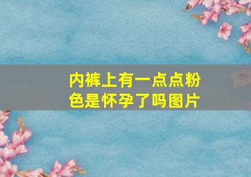 内裤上有一点点粉色是怀孕了吗图片