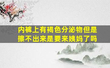 内裤上有褐色分泌物但是擦不出来是要来姨妈了吗