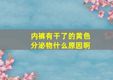 内裤有干了的黄色分泌物什么原因啊