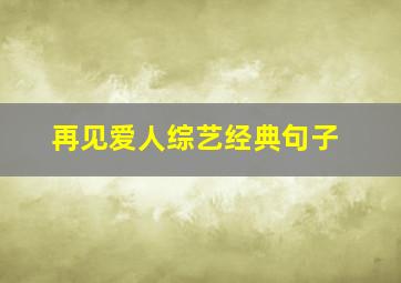 再见爱人综艺经典句子