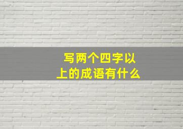 写两个四字以上的成语有什么