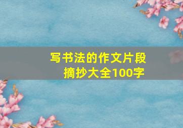 写书法的作文片段摘抄大全100字