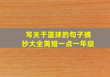 写关于篮球的句子摘抄大全简短一点一年级