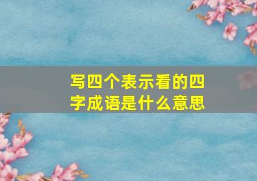 写四个表示看的四字成语是什么意思