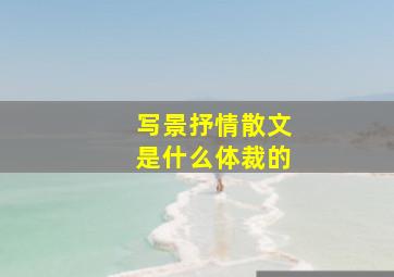 写景抒情散文是什么体裁的