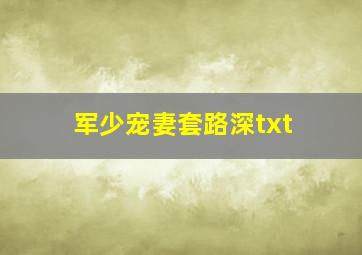 军少宠妻套路深txt