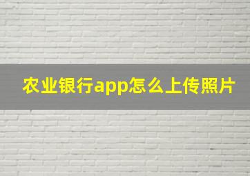 农业银行app怎么上传照片