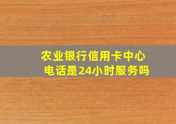 农业银行信用卡中心电话是24小时服务吗