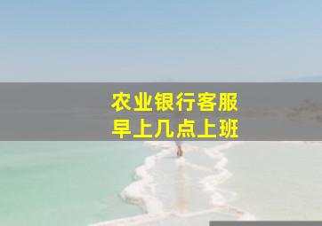 农业银行客服早上几点上班