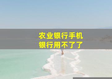 农业银行手机银行用不了了