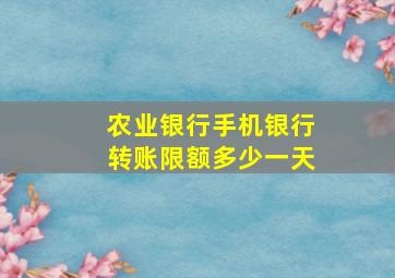 农业银行手机银行转账限额多少一天