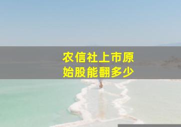 农信社上市原始股能翻多少