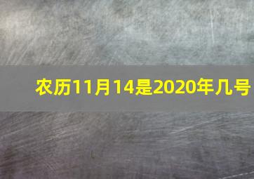 农历11月14是2020年几号