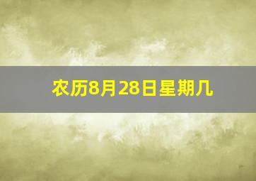 农历8月28日星期几