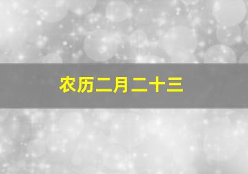 农历二月二十三