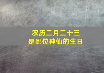 农历二月二十三是哪位神仙的生日