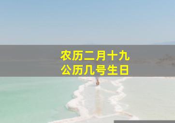 农历二月十九公历几号生日