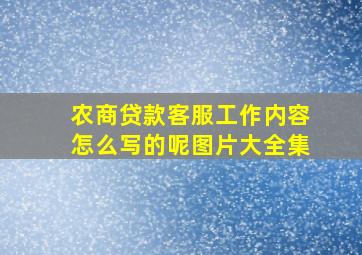 农商贷款客服工作内容怎么写的呢图片大全集