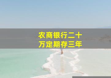 农商银行二十万定期存三年