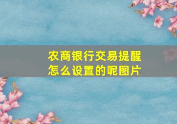 农商银行交易提醒怎么设置的呢图片