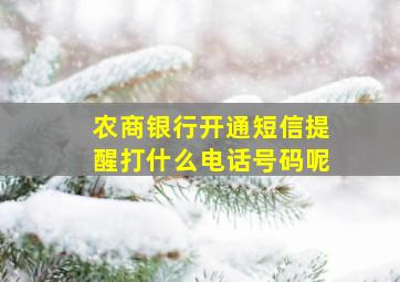 农商银行开通短信提醒打什么电话号码呢