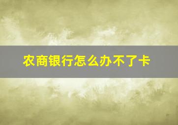 农商银行怎么办不了卡