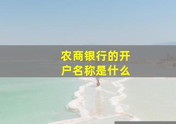 农商银行的开户名称是什么