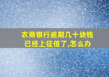 农商银行逾期几十块钱已经上征信了,怎么办