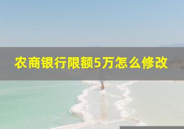 农商银行限额5万怎么修改