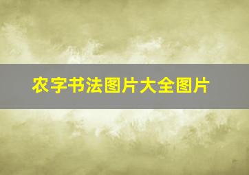 农字书法图片大全图片