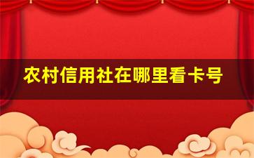 农村信用社在哪里看卡号