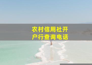 农村信用社开户行查询电话