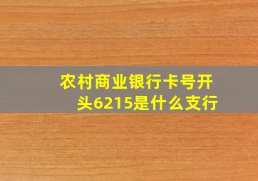 农村商业银行卡号开头6215是什么支行