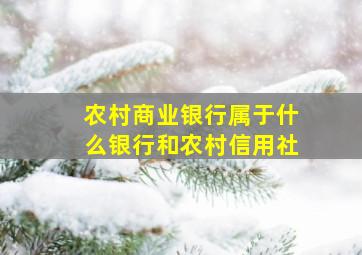 农村商业银行属于什么银行和农村信用社