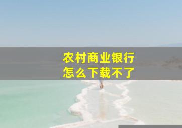 农村商业银行怎么下载不了